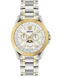 Versace - V-Galaxy Moonphase Watch, 43Mm - Lyst