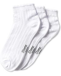 Stems - Pointelle Ankle Socks, Pack Of 3 - Lyst