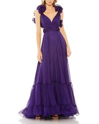 Mac Duggal - Ruffle Tiered Cut-Out Chiffon Gown - Lyst