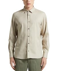 Peserico - Solid Button Front Shirt - Lyst