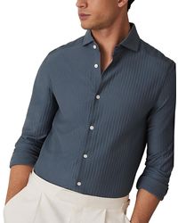 Reiss - Jacquard Stripe Jersey Slim Fit Shirt - Lyst