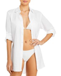 Tommy Bahama - Crinkle Boyfriend Shirt Swim Cover-Up - Lyst