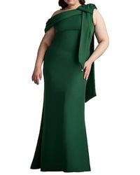 Tadashi Shoji - Cassia Bow-shoulder Crepe Gown - Lyst