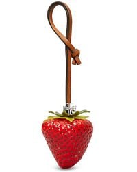 Tory Burch - Strawberry Leather Key Fob - Lyst
