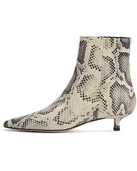Aeyde - Sofie Pointed Toe Embossed Kitten Heel Ankle Boots - Lyst