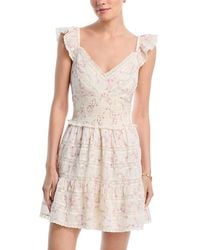 LoveShackFancy Bensley Lace-trimmed Cotton Mini Dress in White | Lyst