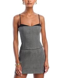 French Connection - Owen Plaid Suiting Strappy Corset Top - Lyst
