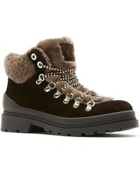 La Canadienne - Laugh Suede Shearling Lined Snow Ankle Boots - Lyst