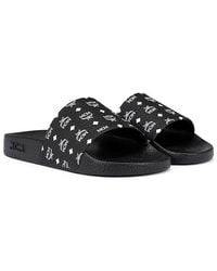 MCM - Monogram Print Rubber Slides - Lyst
