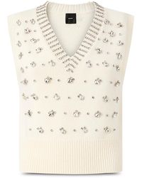 Pinko - Ponziane Wool Blend V Neck Sweater Vest - Lyst
