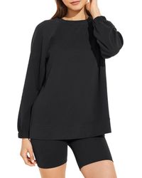 Eberjey Luxe Sweats Long Sweatshirt - Black