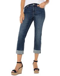 Liverpool Los Angeles - Charlie Mid Rise Rolled Cuff Crop Jeans - Lyst