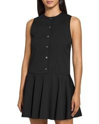 Theory - Sleeveless Linen Blend Mini Dress - Lyst