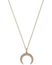 Bloomingdale's Diamond Crescent Moon Pendant Necklace 14k Yellow Gold - Metallic