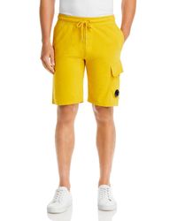 C.P. Company Light Fleece Drawstring Cargo Shorts - Yellow