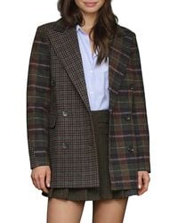 Avec Les Filles - Pattern Block Plaid Blazer - Lyst