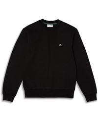 Lacoste - Organic Cotton Brushed Fleece Classic Fit Crewneck Sweatshirt - Lyst