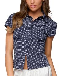 Edikted - Polka Dot Tailored Button Up Shirt - Lyst