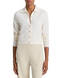 Vince - Button Front Polo Cardigan Sweater - Lyst