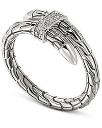 John Hardy - Sterling Spear Diamond Coil Ring - Lyst