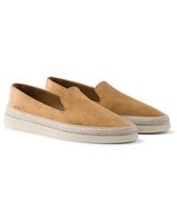 Prada - Suede Loafers - Lyst
