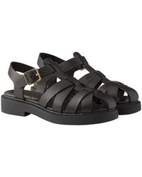 Prada - Leather Fisherman's Sandals - Lyst