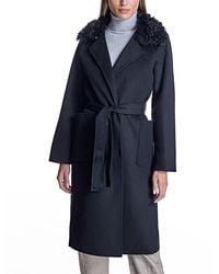 Maximilian - Belted Wool Coat With Collar - Lyst