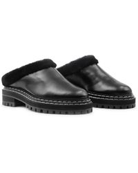 leather lug mule