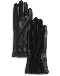 Fownes Aqua Leather & Suede Tech Gloves - Black