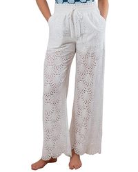 Hermoza - Dana Pull On Shell Eyelet Coverup Pant - Lyst