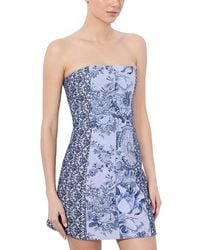 Alice + Olivia - Strapless Seamed A Line Mini Dress - Lyst
