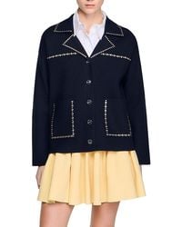 Sandro - Studded Cardigan - Lyst