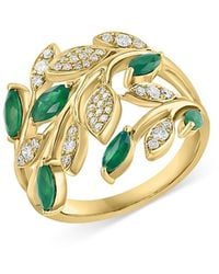 Bloomingdale's Fine Collection - Emerald & Diamond Leaf Ring - Lyst
