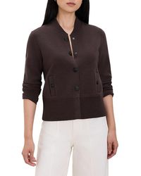 NIC+ZOE - Knit Snap Front Bomber Jacket - Lyst