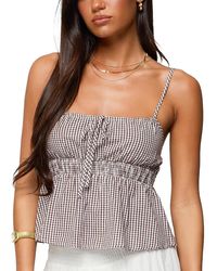 Edikted - Zahara Gingham Babydoll Top - Lyst