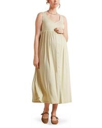 Nom Maternity - Ribbed Modal Henley Maternity & Nursing Dress - Lyst