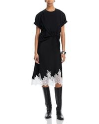 3.1 Phillip Lim - Draped Slip Combo Cotton T-Shirt Dress - Lyst