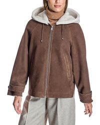Maximilian - Two-Tone Hooded Shearling Jacket - Lyst
