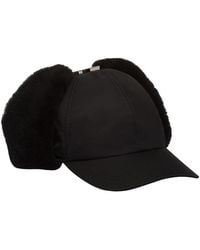 Prada - Re-Nylon And Shearling Hat - Lyst