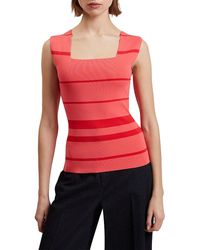 Ted Baker - Laydaa Square Neck Striped Top - Lyst