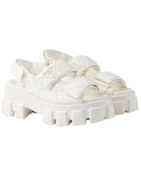 Prada - Monolith Nappa Leather Sandals - Lyst