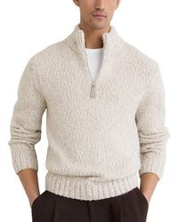Reiss - Seb Half Zip Two Tone Wool-Blend Sweater - Lyst