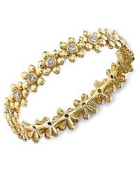 Sydney Evan - 14K Diamond Flower Eternity Ring - Lyst