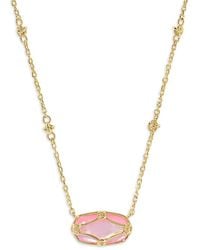 Kendra Scott - Elisa Lattice Framed Mother Of Pearl Pendant Necklace - Lyst