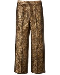 Sandro Goldy Brocade Cropped Trousers - Metallic