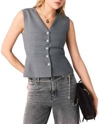 Maje - Sleeveless Jewel Button Tailored Jacket - Lyst