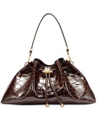 Jimmy Choo - Cinch M Shiny Embossed Leather Shoulder Bag - Lyst