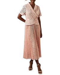 Coast - Lace 2-In-1 Jacket Pleated Midi Dress - Lyst