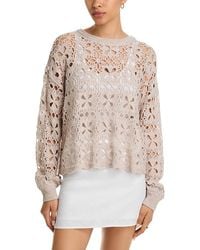 Bella Dahl - Crochet Crewneck Sweater - Lyst