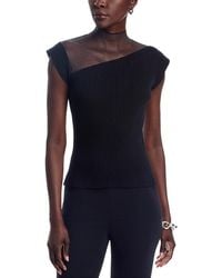 Sioni - Mesh Inset Ribbed Sweater - Lyst